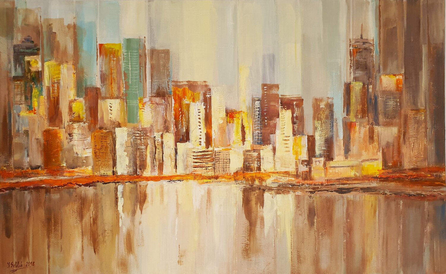 Acryl Bild "Großstadt"     100cm x 160cm Irene Schlik Original painting for sale