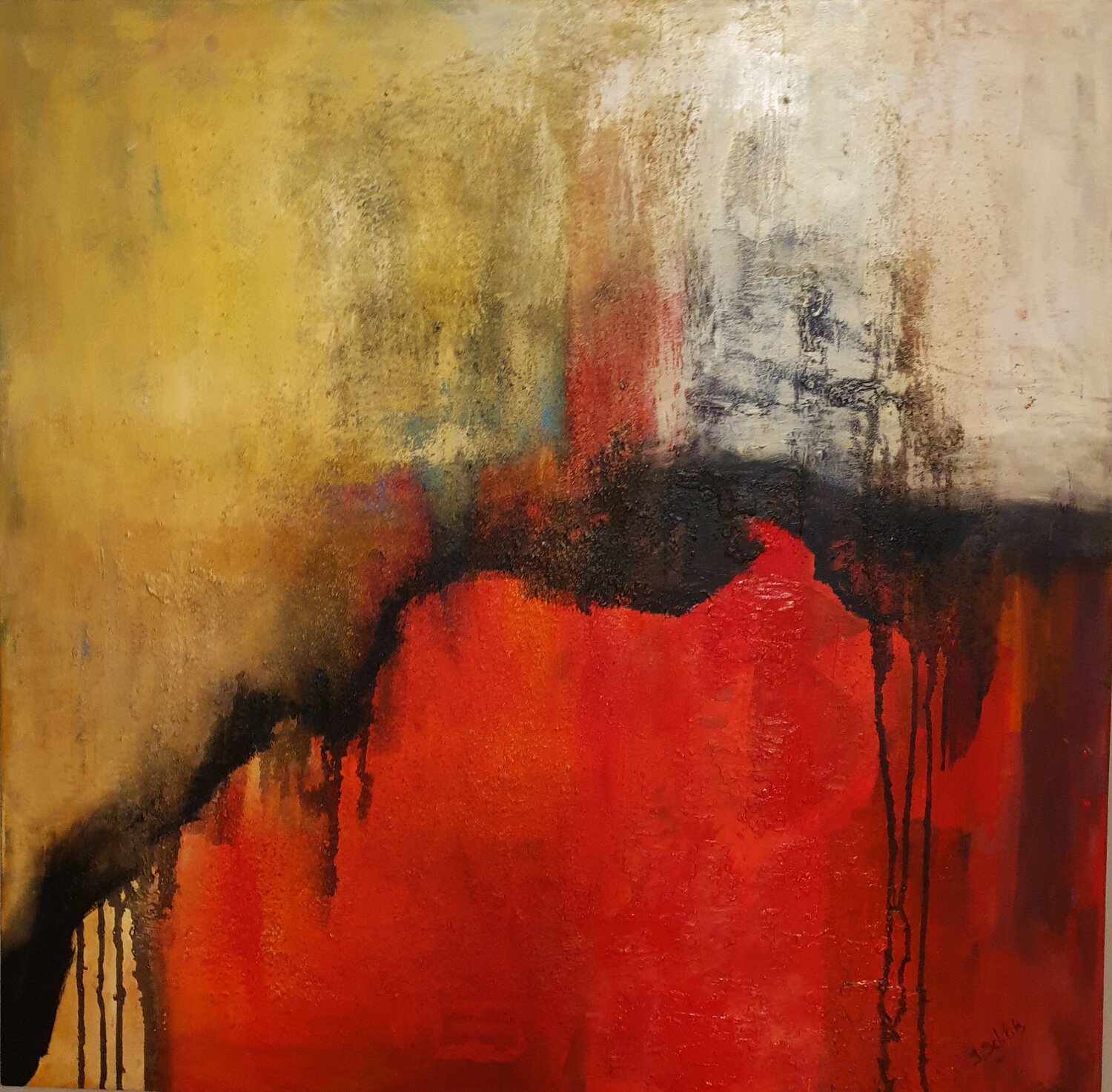 Acryl Bild "Sanfte Struktur"   100cm x 100cm x 3cm Irene Schlik Original painting for sale