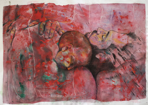 IL PADRE E IL FIGLIO - I by Sadik Mottola, Painting for Sale on Select