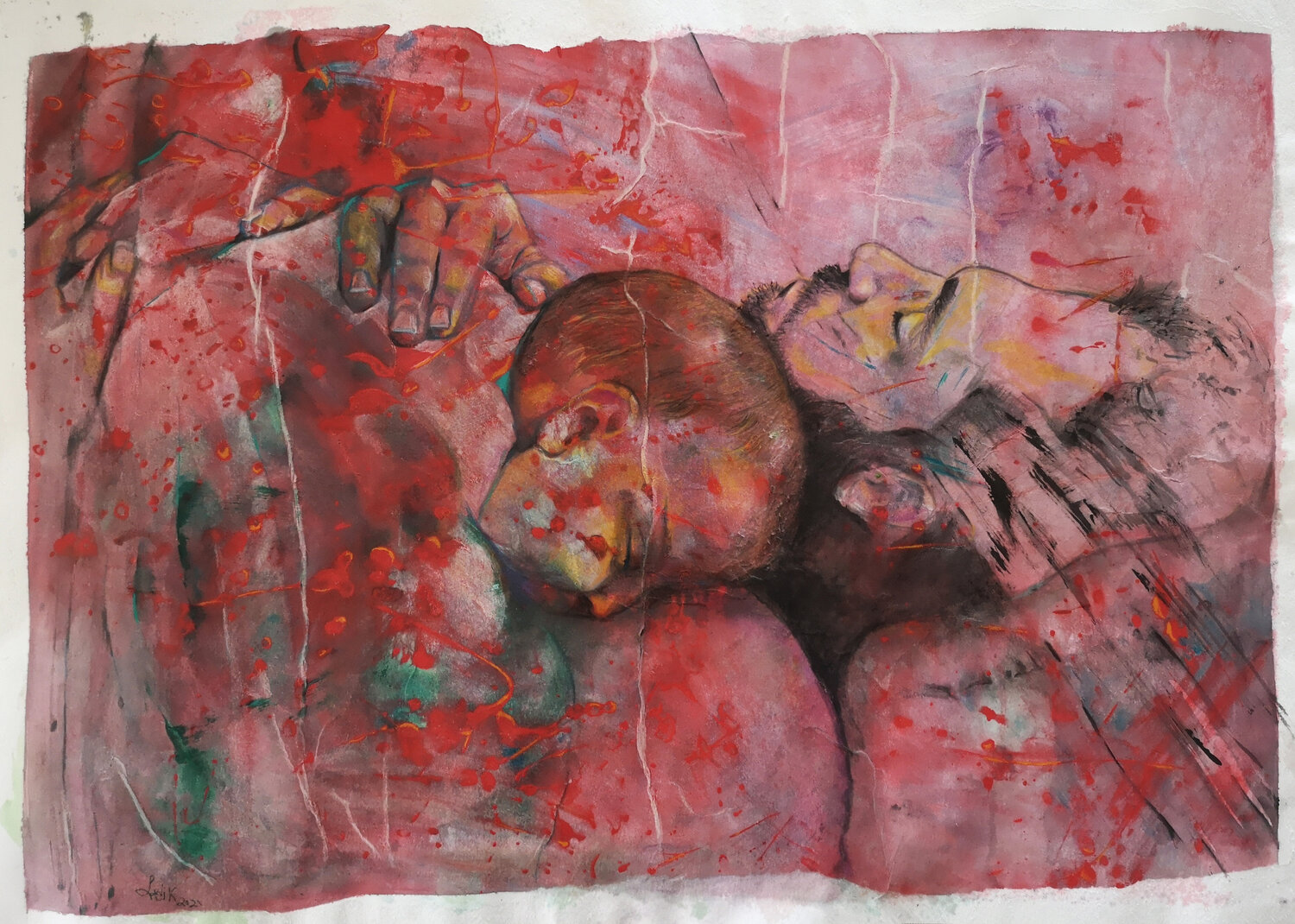 IL PADRE E IL FIGLIO - I Sadik Mottola Original painting for sale