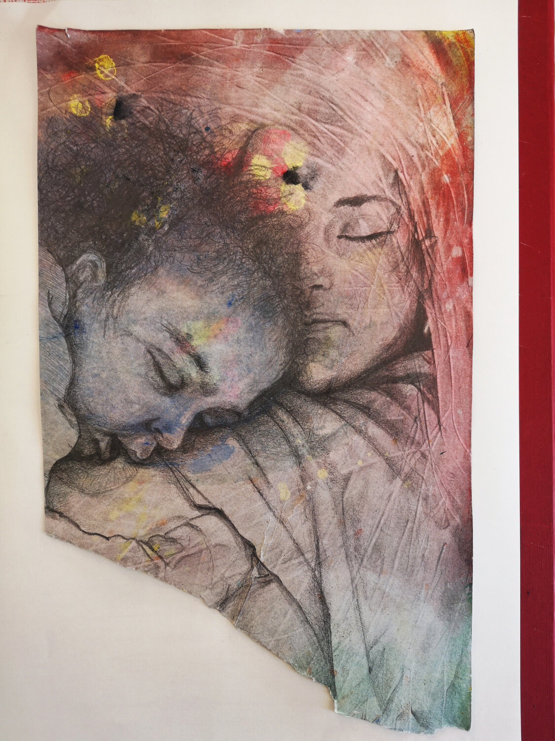 BAMBINO AL SENO Sadik Mottola Original painting for sale