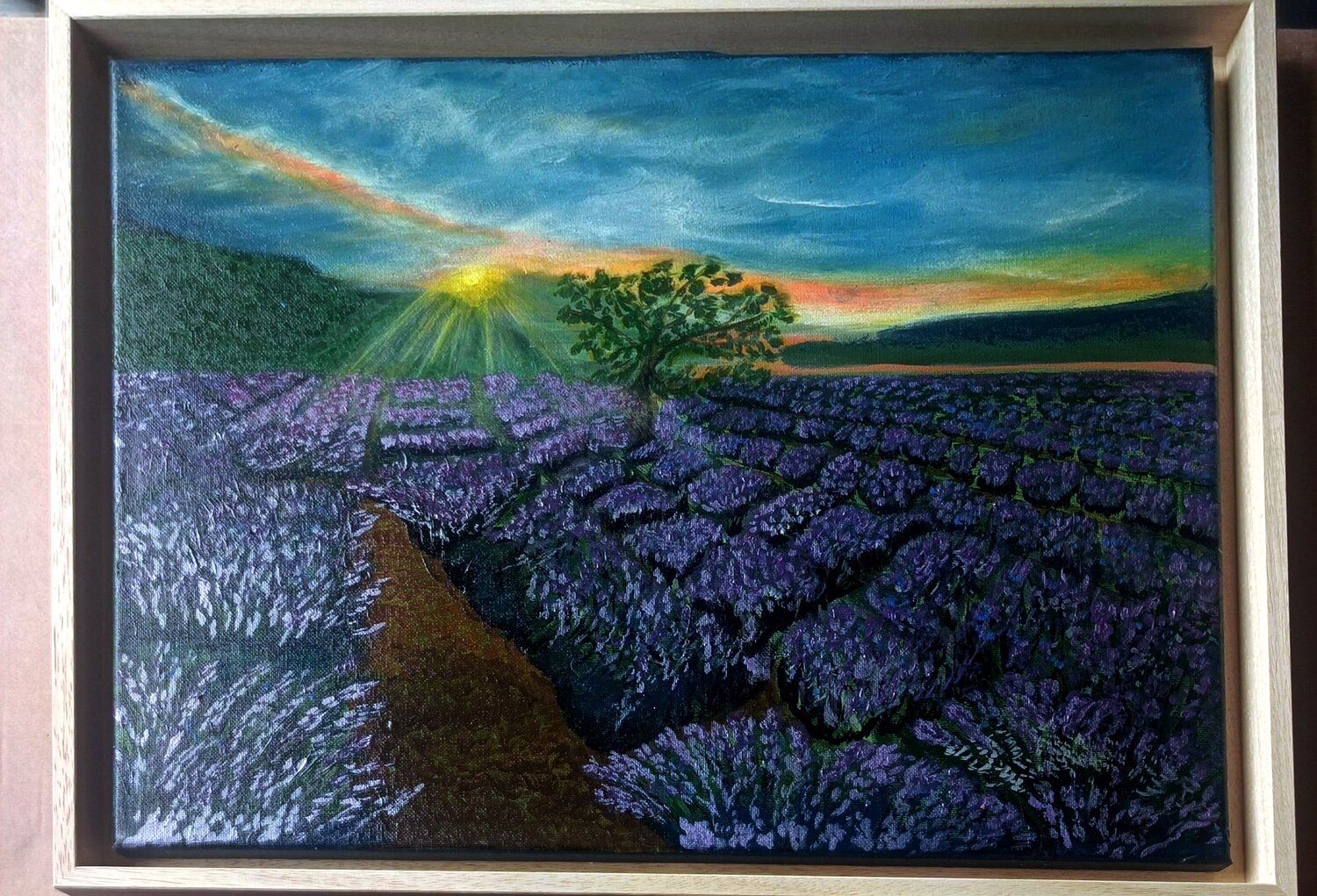 Paysage lavande laetitia GUADAGNA ASCIAK Original painting for sale