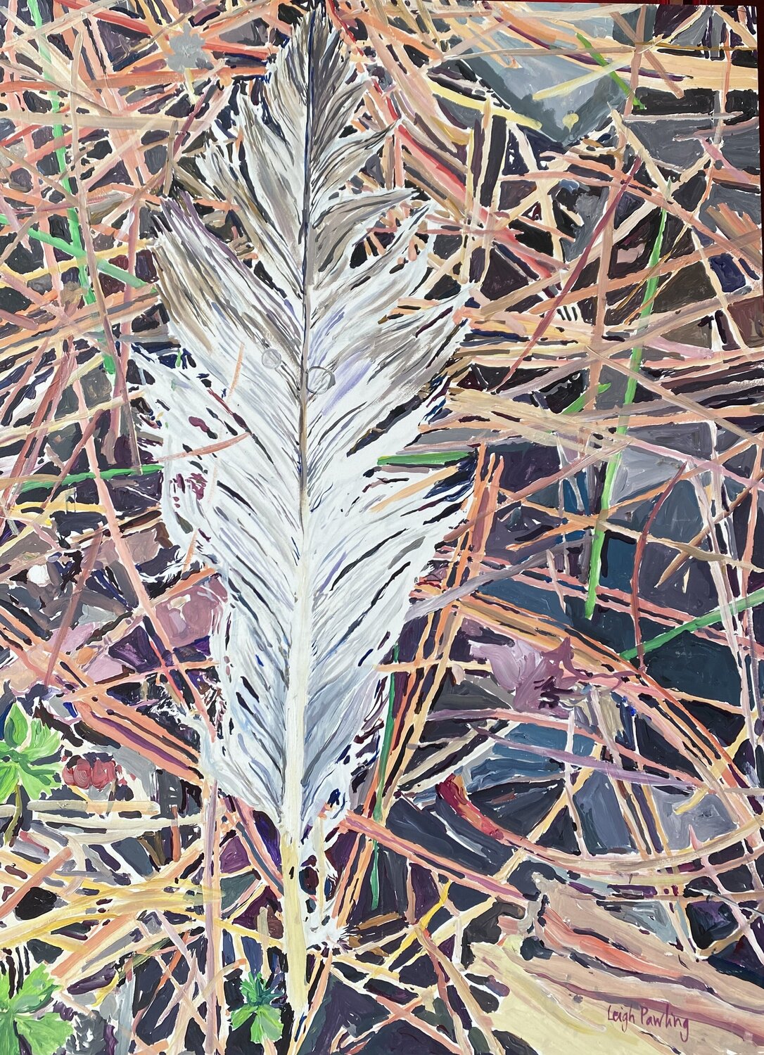 Found Feather Leigh Pawling Original painting for sale