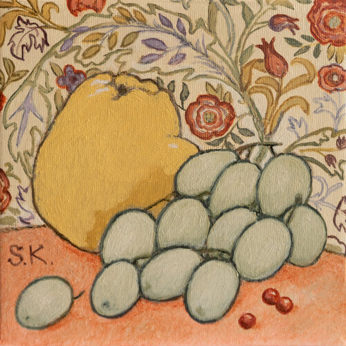 SWEET BRIAR AND GREEN GRAPES von Svetlana Kurmaz, Malerei kaufen auf Select