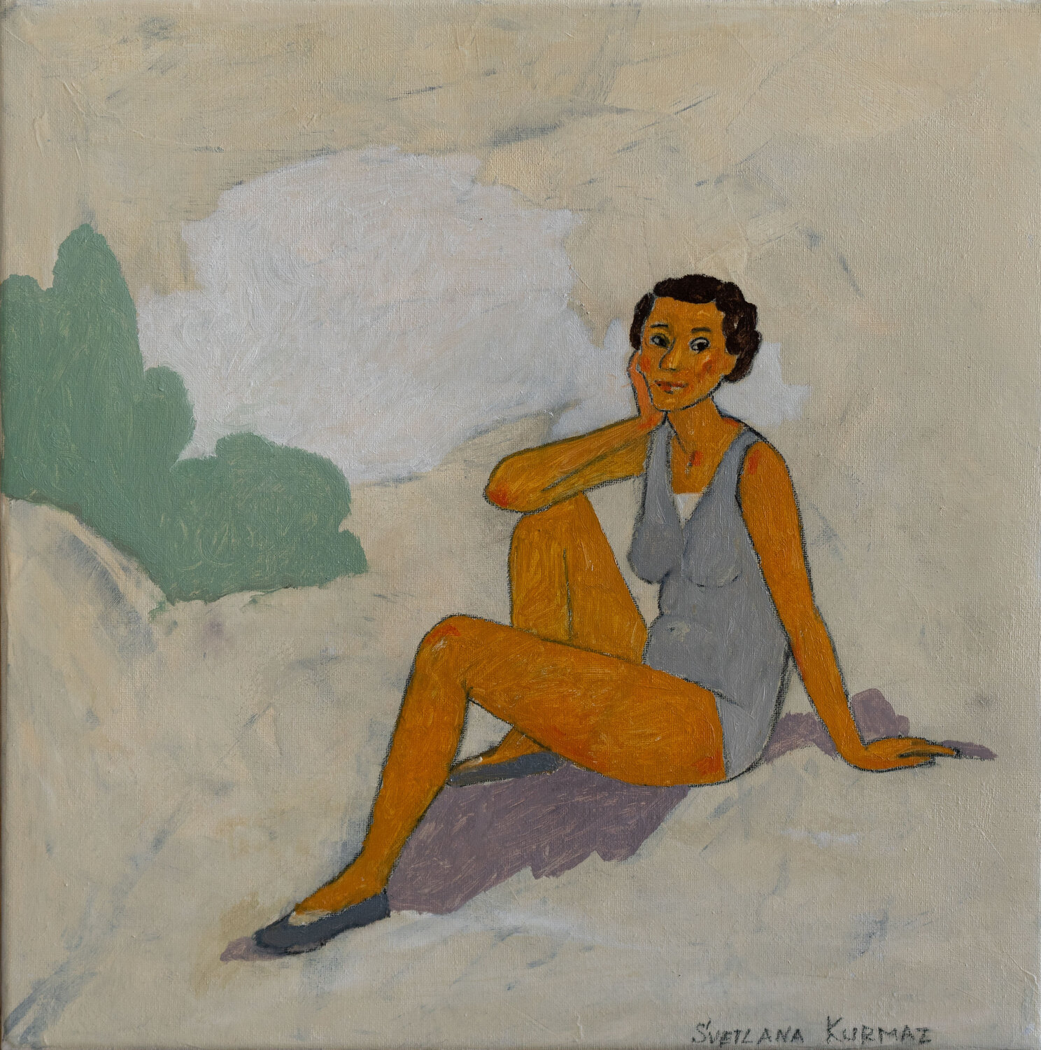 AFTER SWIMMING Svetlana Kurmaz Originalgemälde zu verkaufen