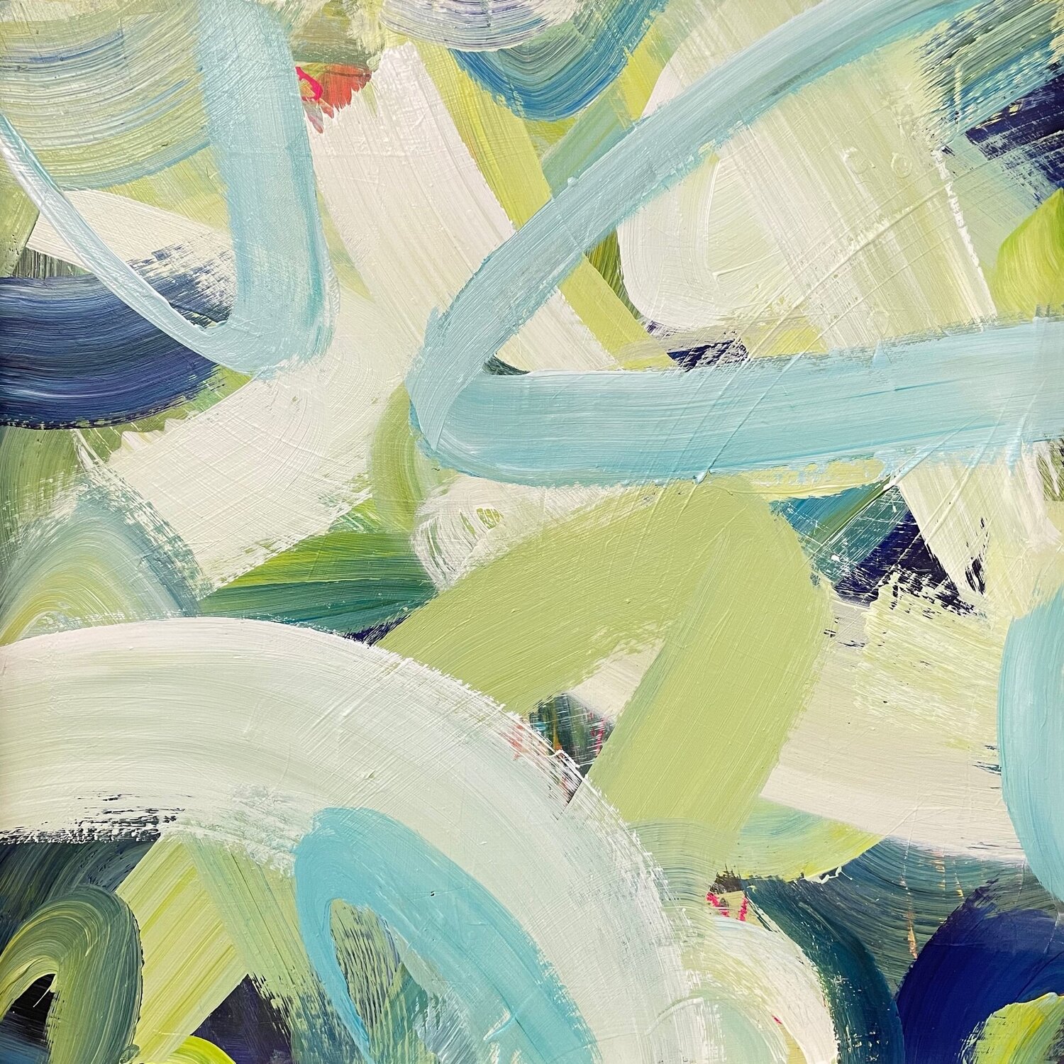 Pistachio Polka Alison Gilbert Original painting for sale