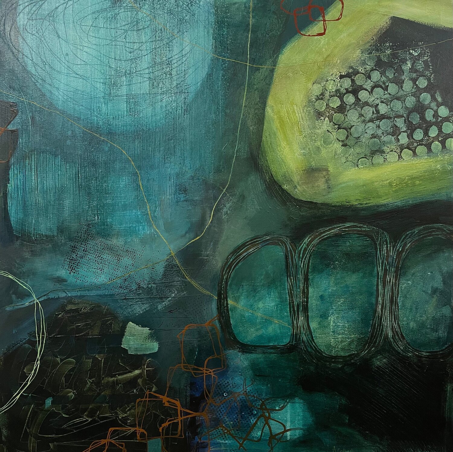 Behind the Waterfall Alison Gilbert Original painting for sale