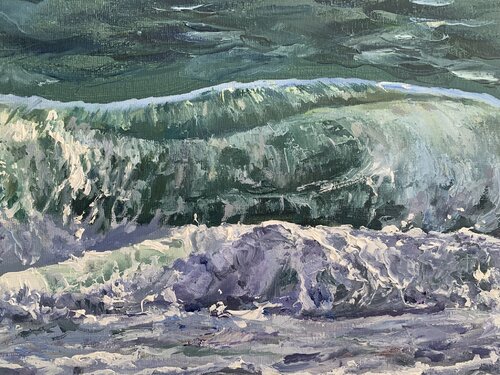 Jade cascade by Olena Dil, Painting for Sale on Select