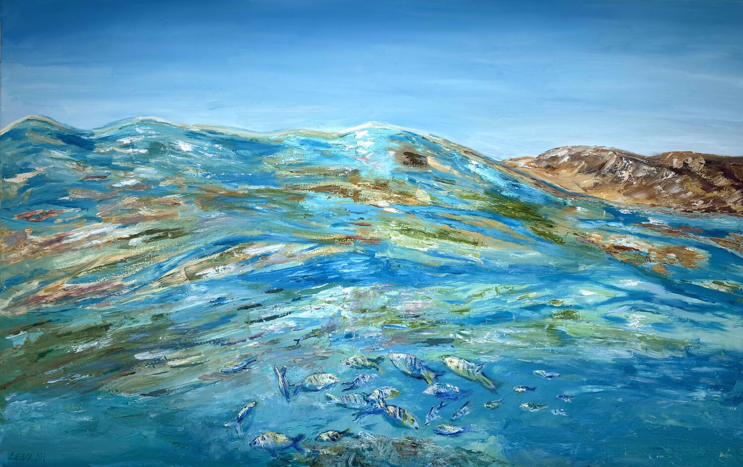 Underwater view Lena Dil Original painting for sale