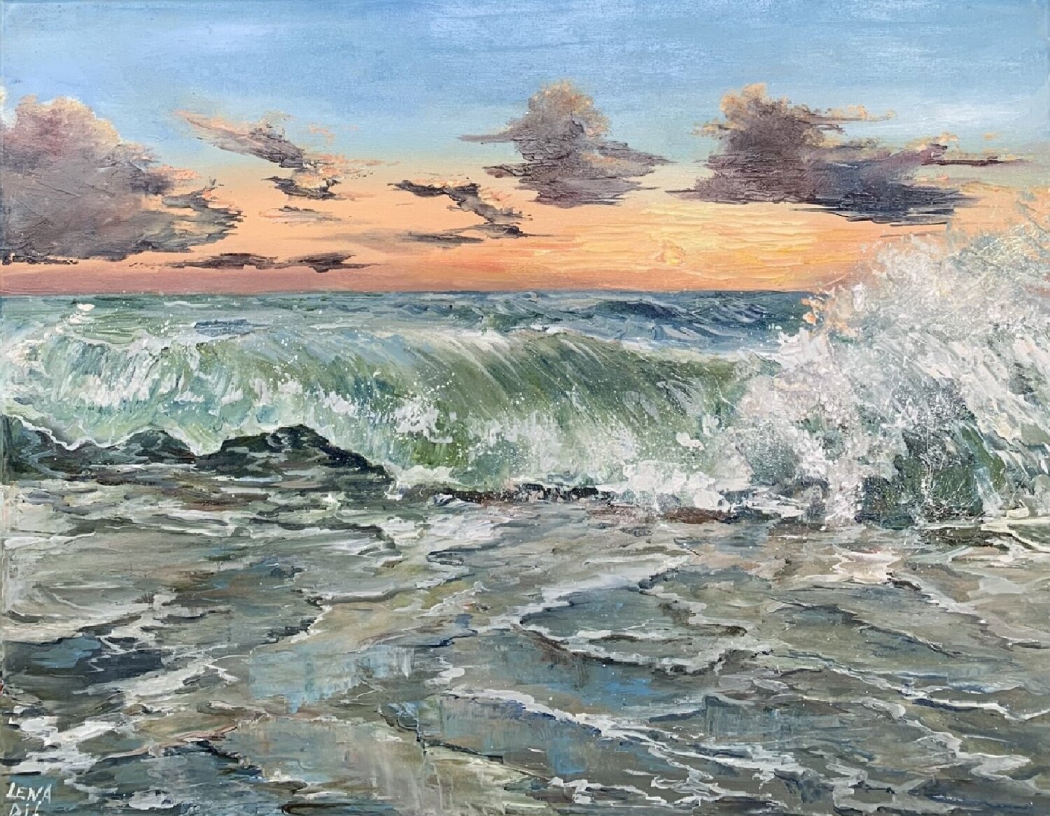Golden hour Olena Dil Original painting for sale