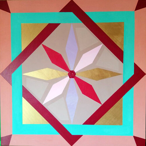 Rosa dei venti in Quadrati by Dino Puglisi, Painting for Sale on Select