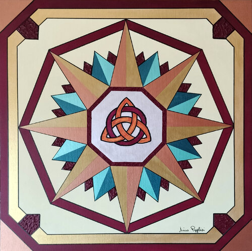 Rosa dei venti "Triquetra Celtica" by Dino Puglisi, Painting for Sale on Select