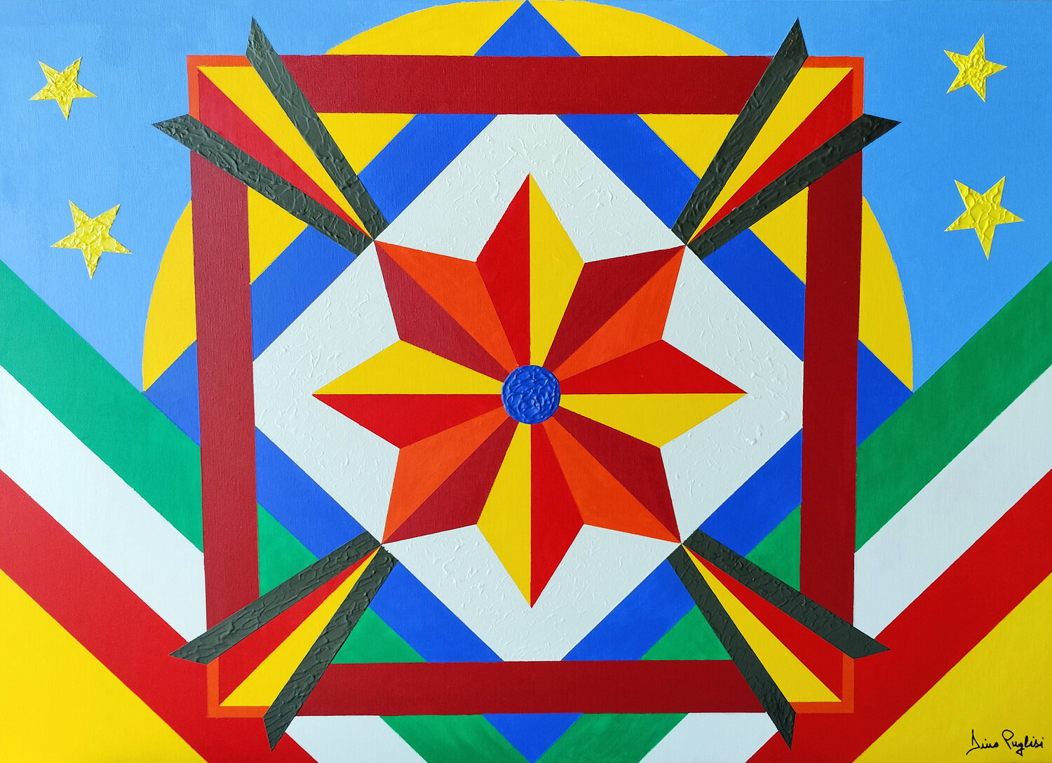 Rosa dei venti "Sicilia" Dino Puglisi Original painting for sale