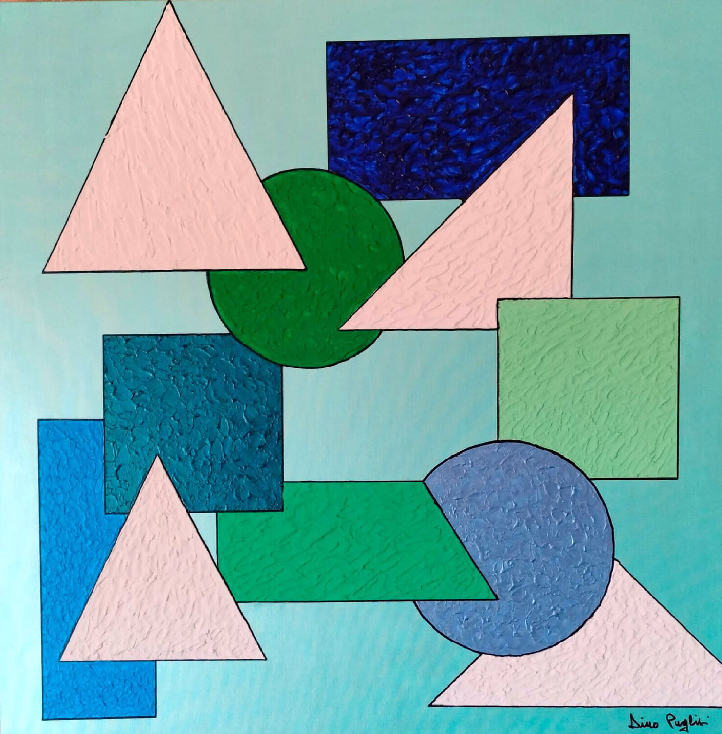 Composizione geometrica Dino Puglisi Original painting for sale