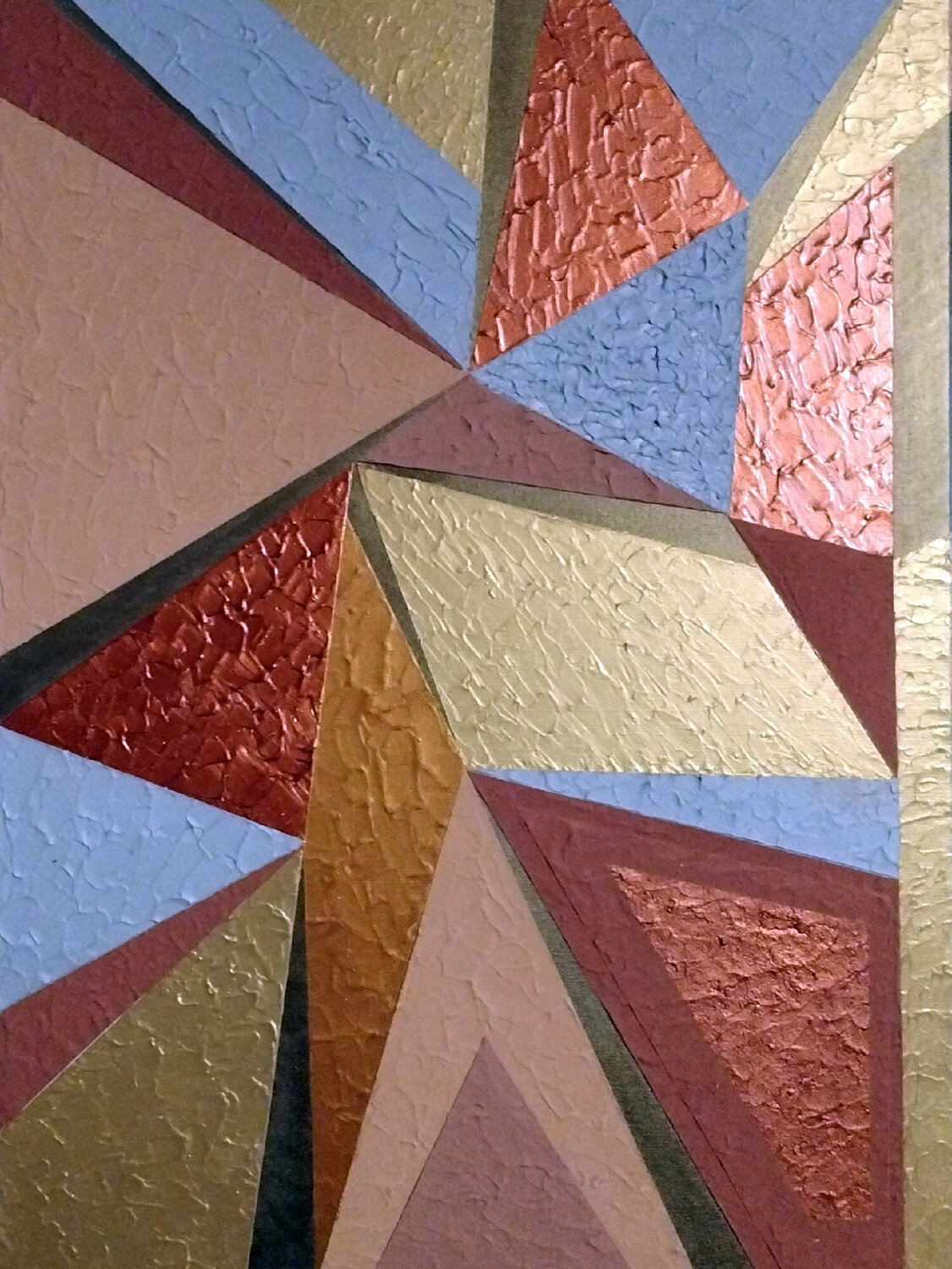 Astratto geometrico metallizzato Dino Puglisi Original painting for sale