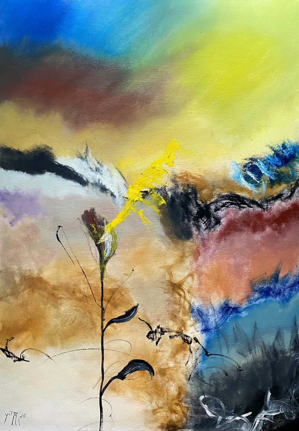 Un fiore così YŪREI Original painting for sale