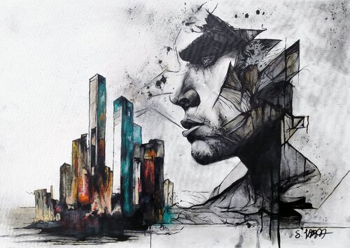 Osservatore by simone ibba, Painting for Sale on Select