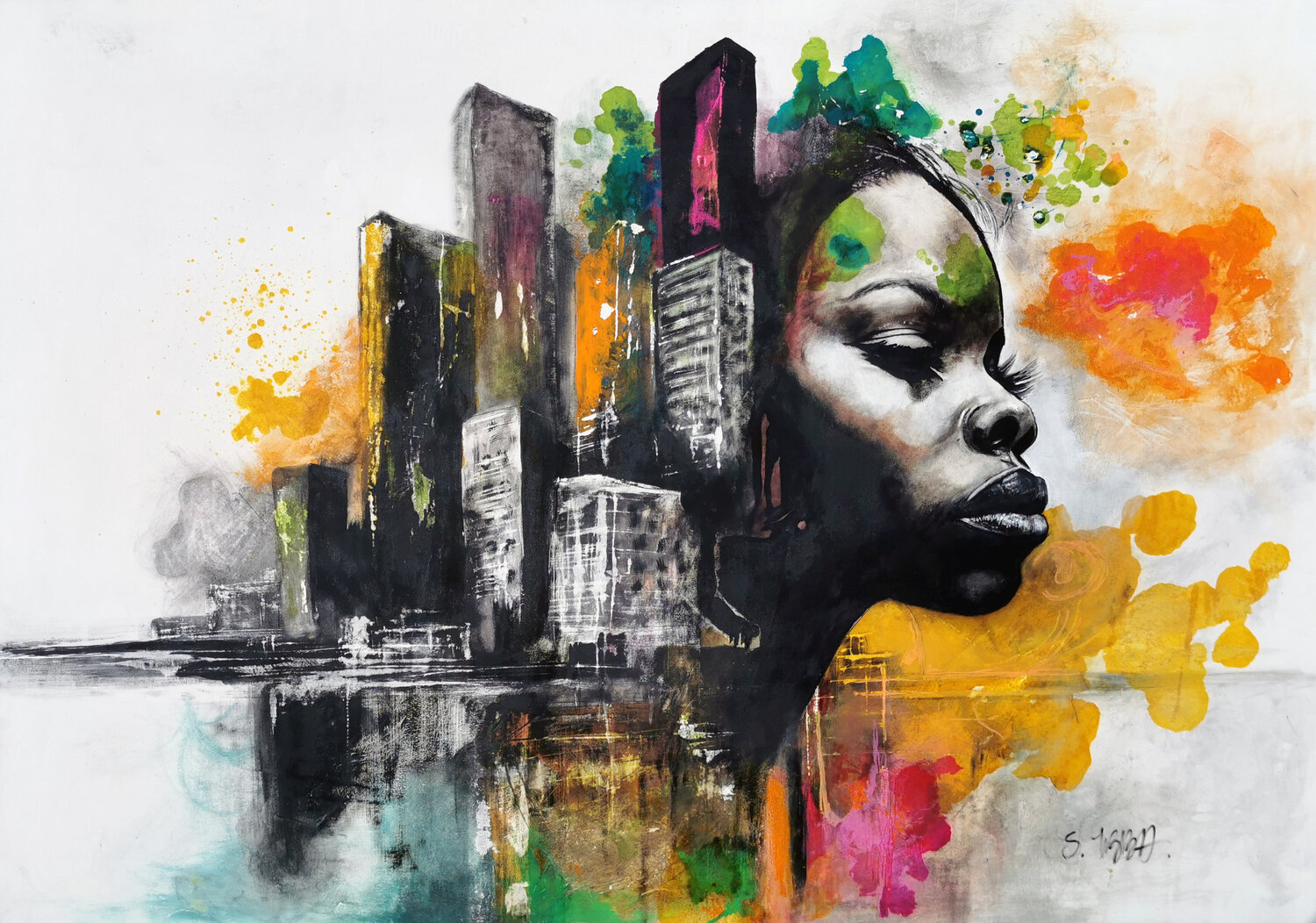 La metamorfosi urbana simone ibba Original painting for sale