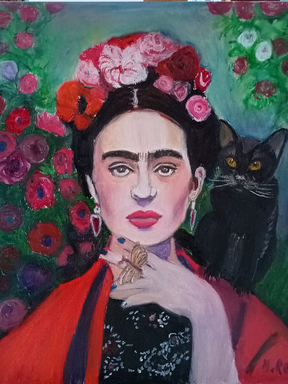 Frida Kahlo Viva la vida Marit Refsnes Original painting for sale