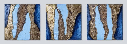 Dreiklang der Gedanken – Dreiteiliges Kunstwerk by Fortuna Per, Painting for Sale on Select