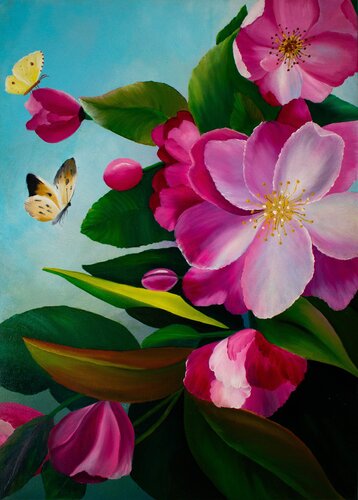 Kirschblüten by Fortuna Per, Painting for Sale on Select