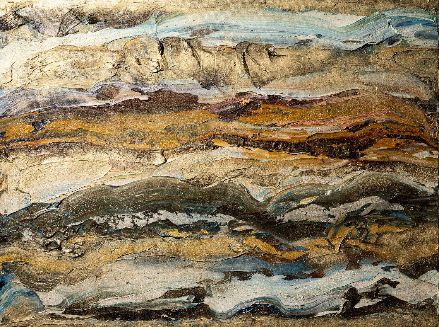 Goldene Strömungen – Die Bewegung der Elemente Fortuna Per Original painting for sale