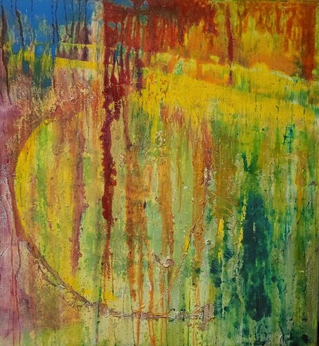Lichtstrahlen als Boten des Neubeginn by Manuela Eibensteiner, Painting for Sale on Select