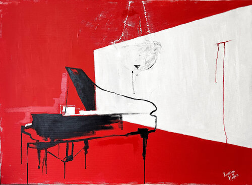 Red Strain in Silence by Kristina Mallen, Painting for Sale on Select