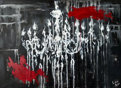 The Melting Crystal Chandelier by Kristina Mallen, Painting for Sale on Select