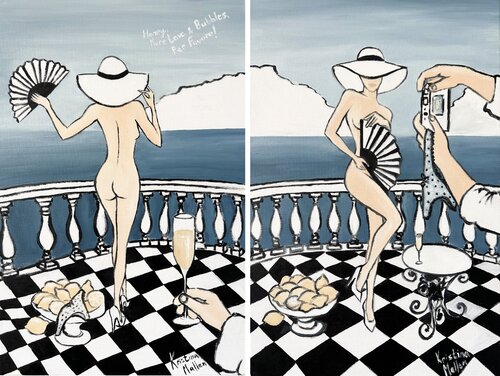 Diptych: Morning bliss on the Amalfi Coast by Kristina Mallen, Painting for Sale on Select
