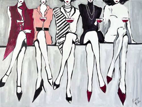 Five Cosmopolitans, Please! by Kristina Mallen, Painting for Sale on Select