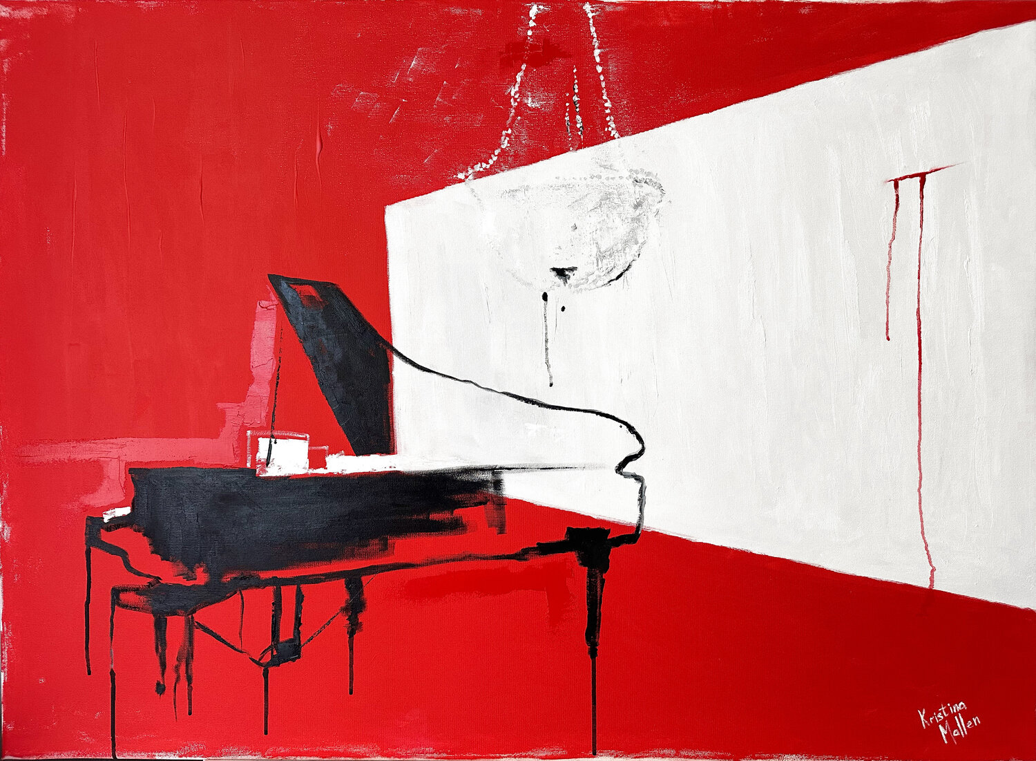 Red Strain in Silence Kristina Mallen Original painting for sale