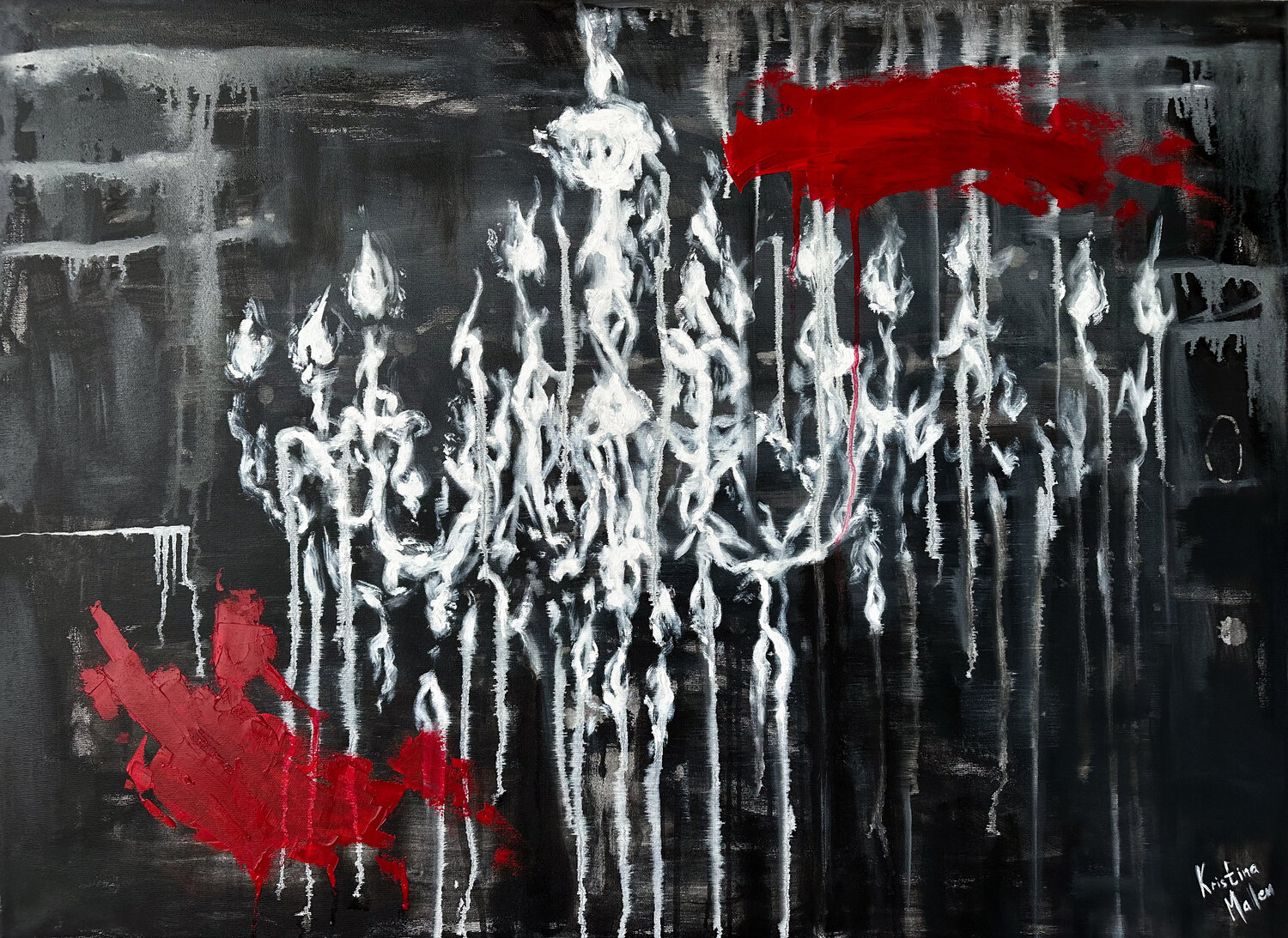 The Melting Crystal Chandelier Kristina Mallen Original painting for sale