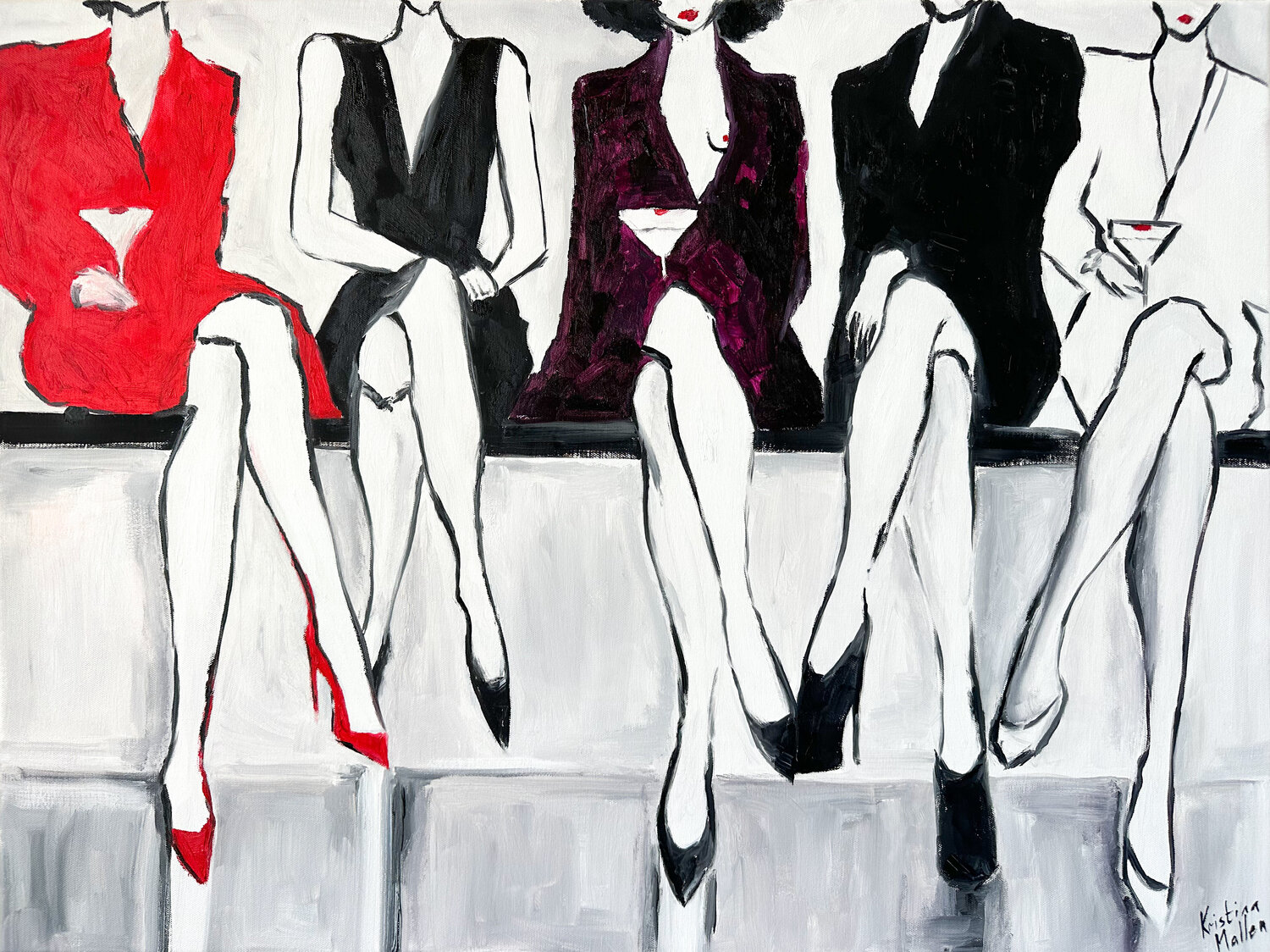 The Urgent Meeting Kristina Mallen Original painting for sale