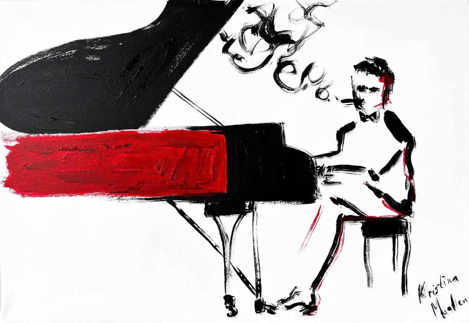 Monsieur improvise Kristina Mallen Original painting for sale