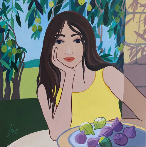 Feigen, Oliven und Sommer by Karina Fulara, Painting for Sale on Select
