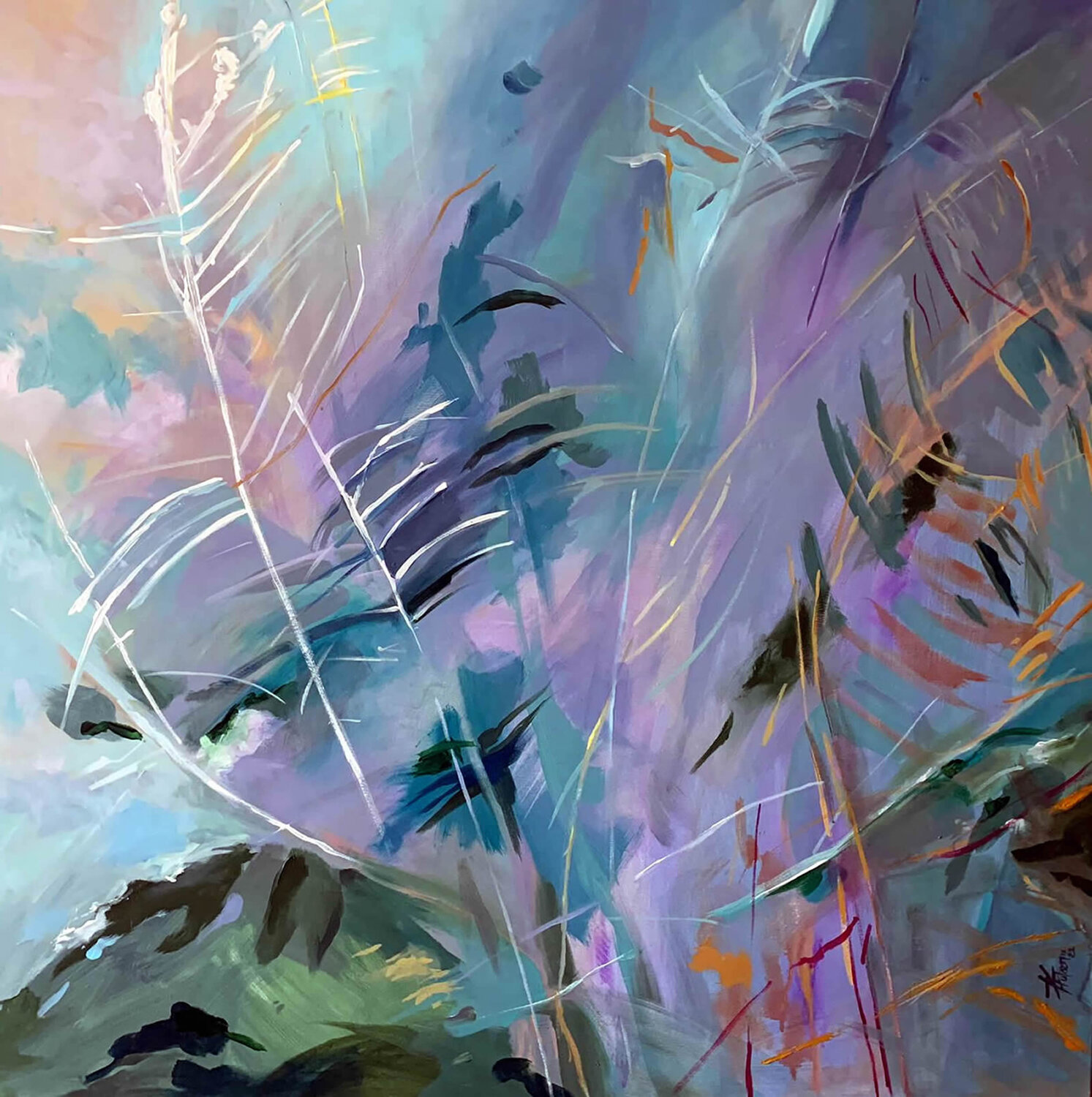 Weisser Farn Karina Fulara Original painting for sale