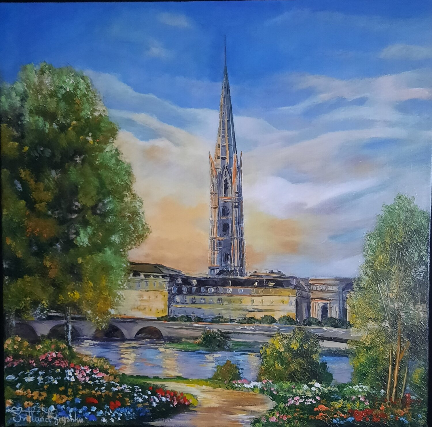 Bordeaux. La flèche St.Michel. Svitlana Gryshko Loguinoff Original painting for sale