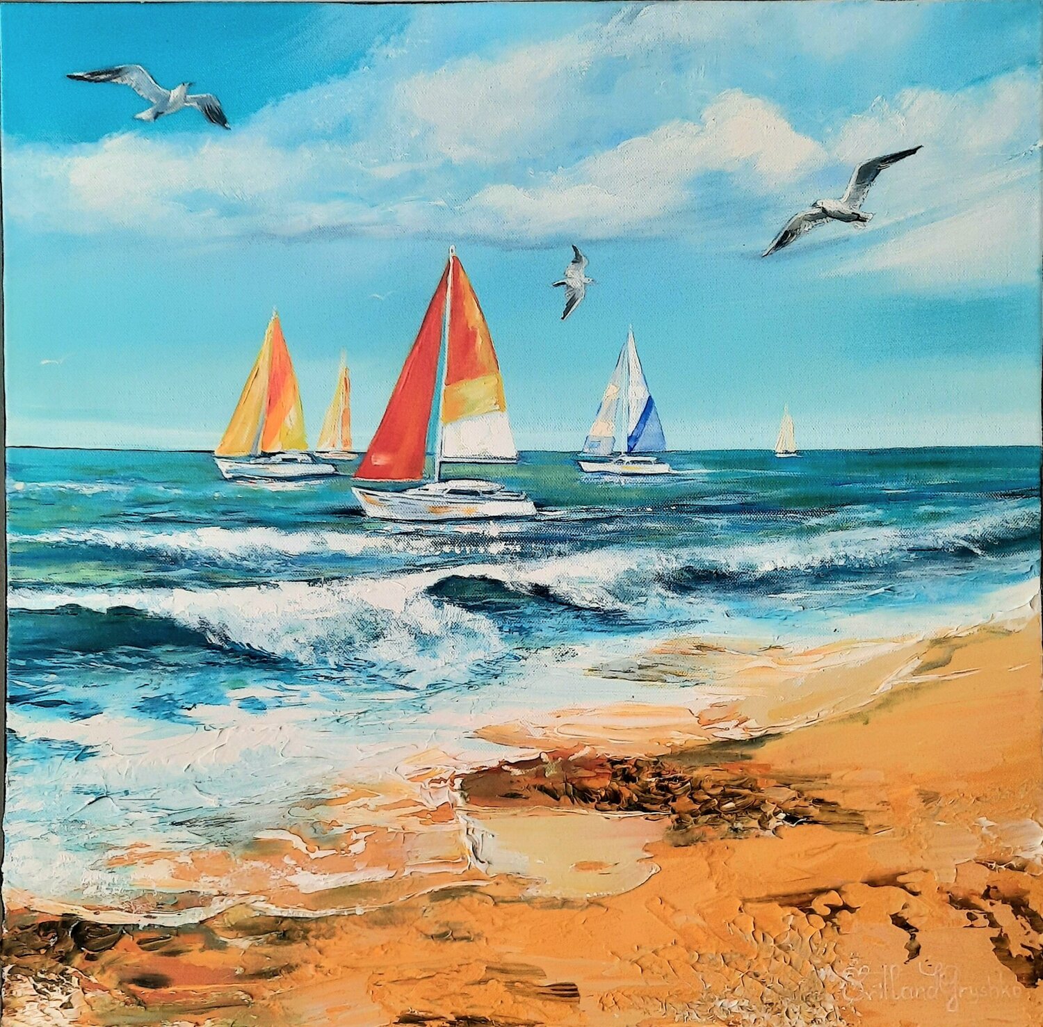 La régate Svitlana Gryshko Loguinoff Original painting for sale