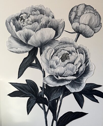 White Peonies by Larisa Robins, Painting for Sale on Select