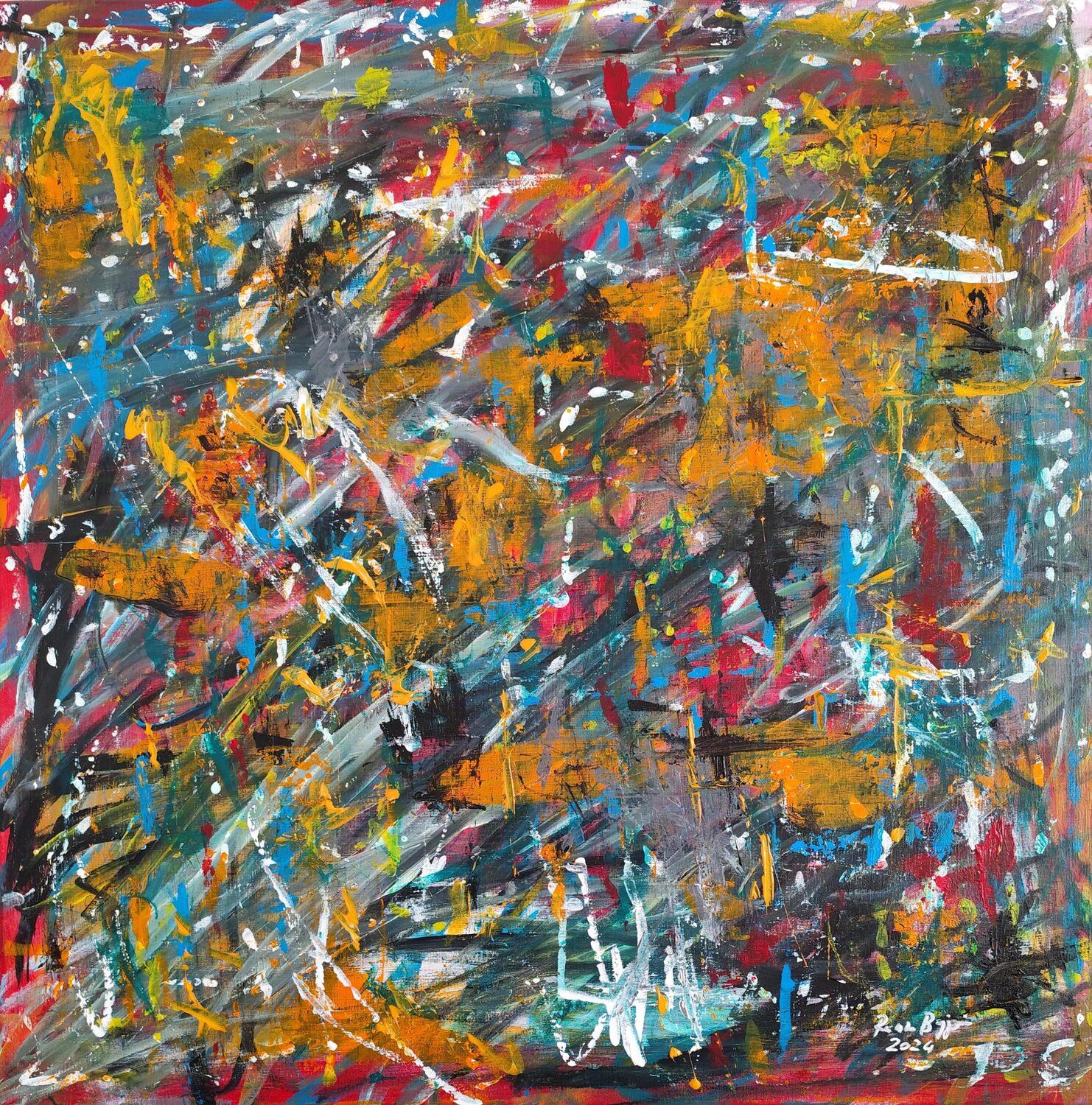 Abstraction Number 5, 2024 - A State of Mind Renzo Buggiani Original painting for sale