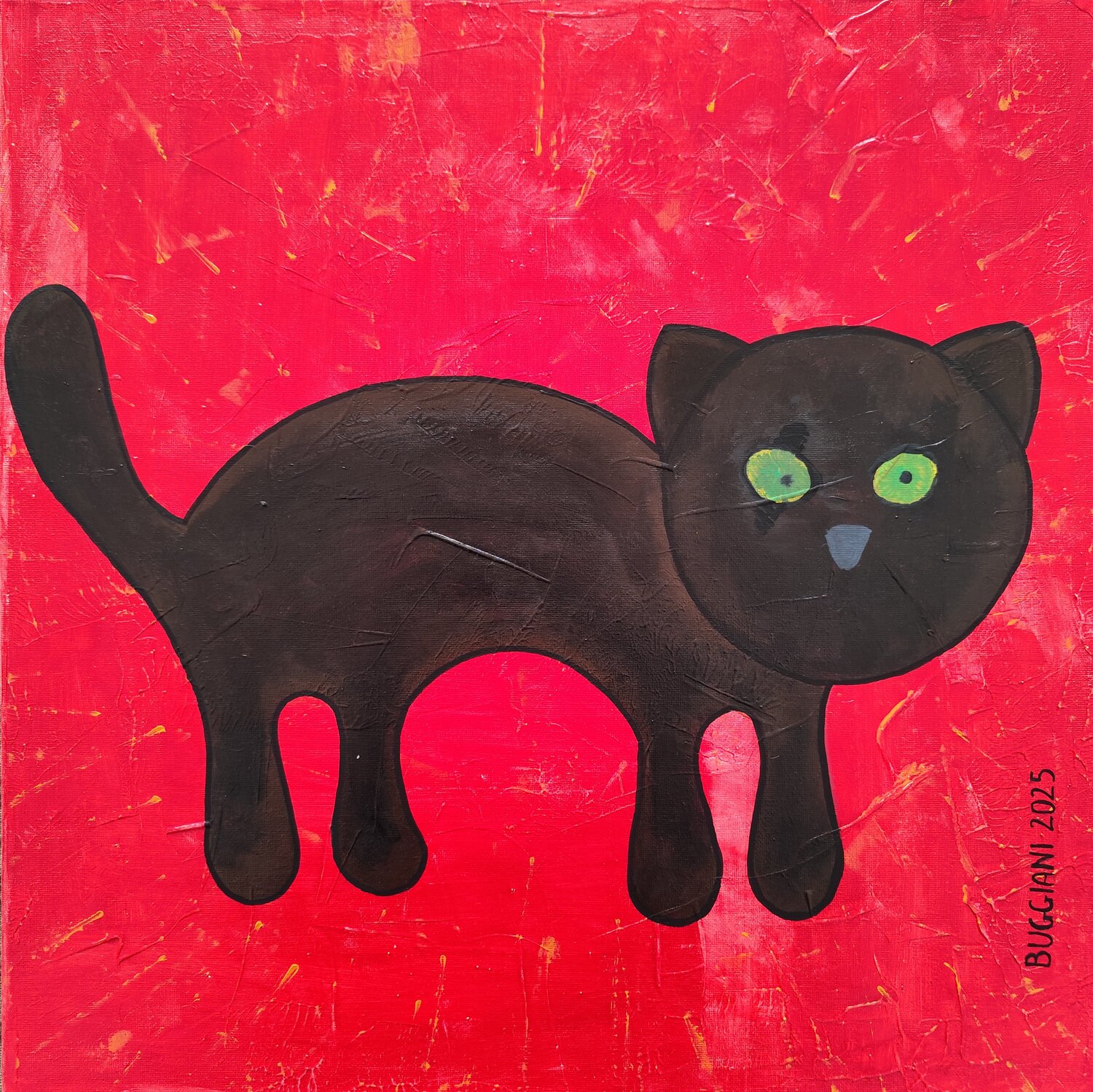 Giotto: il Capo della Colonia dei Gatti Renzo Buggiani Original painting for sale