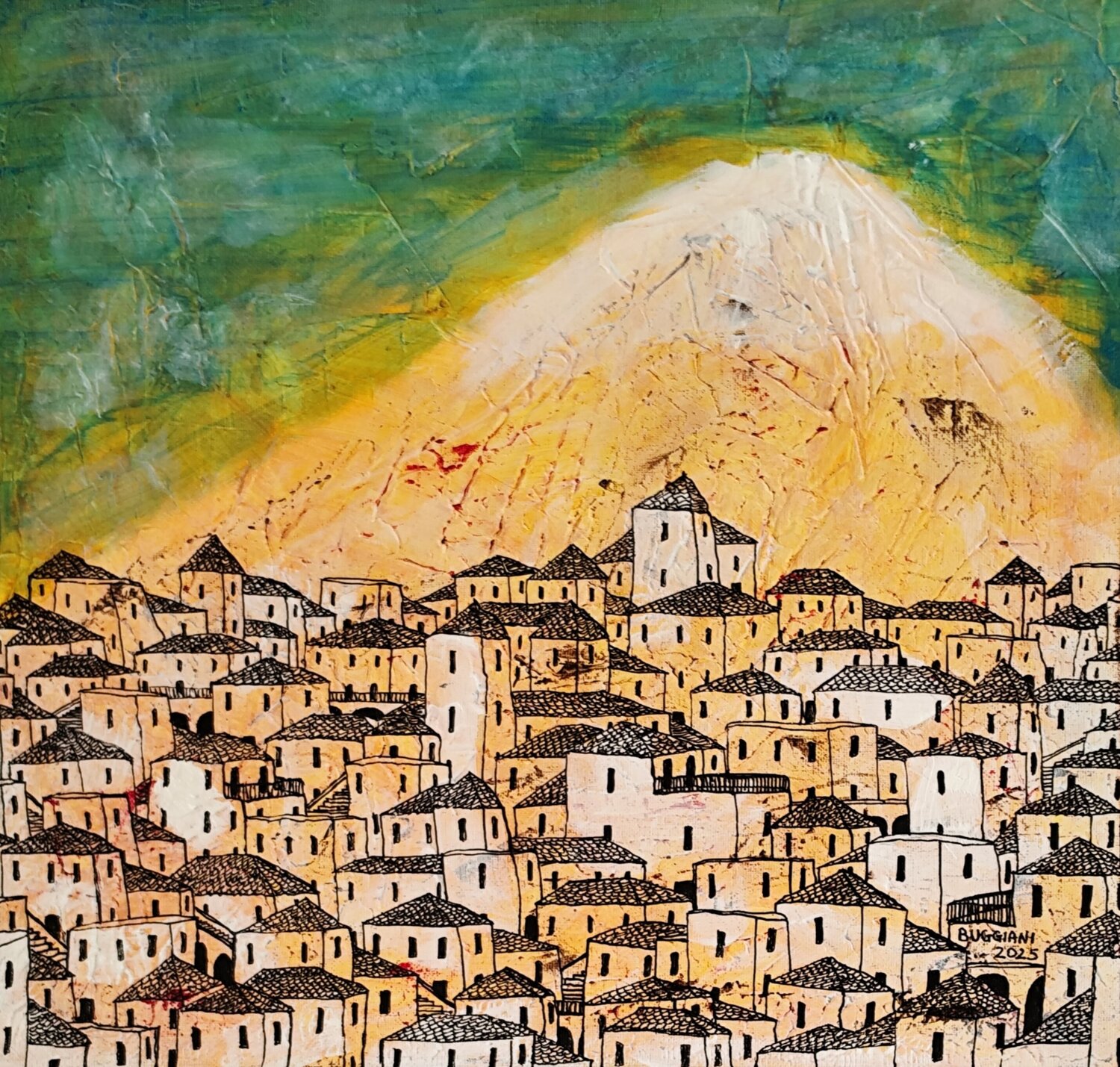 Under the White Hill Renzo Buggiani Original painting for sale