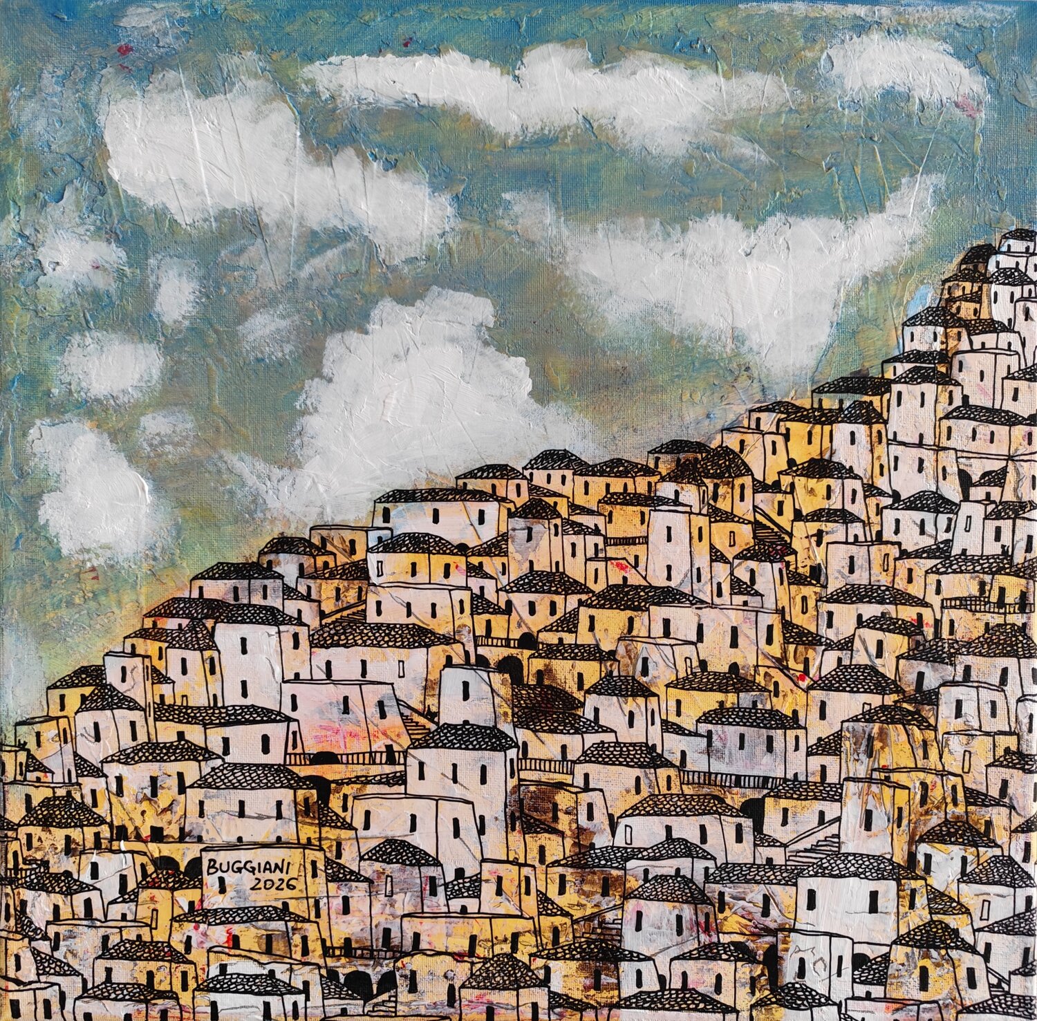 The White City's Secrets Renzo Buggiani Original painting for sale