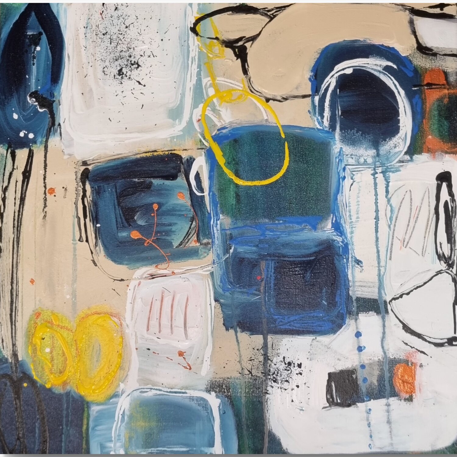 Soft collissions Monika Signer Original painting for sale