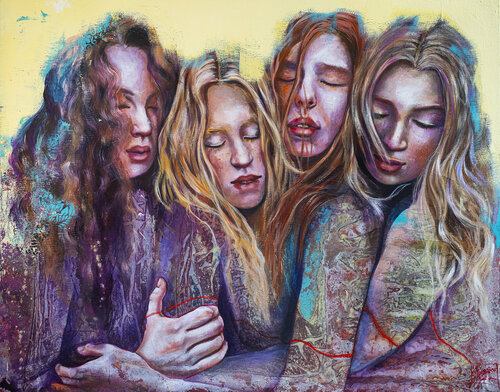 Cuore Connessi by Paola Ruggiero, Painting for Sale on Select