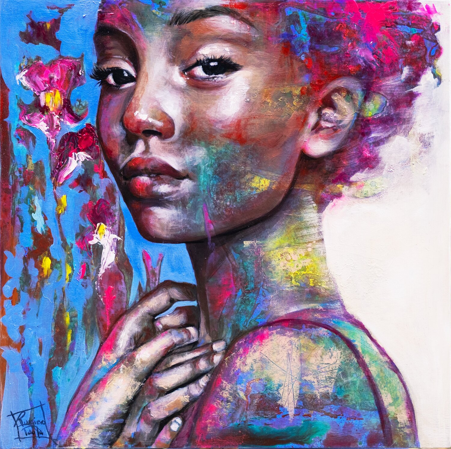 "Anima In Fiore" Paola Ruggiero Original painting for sale