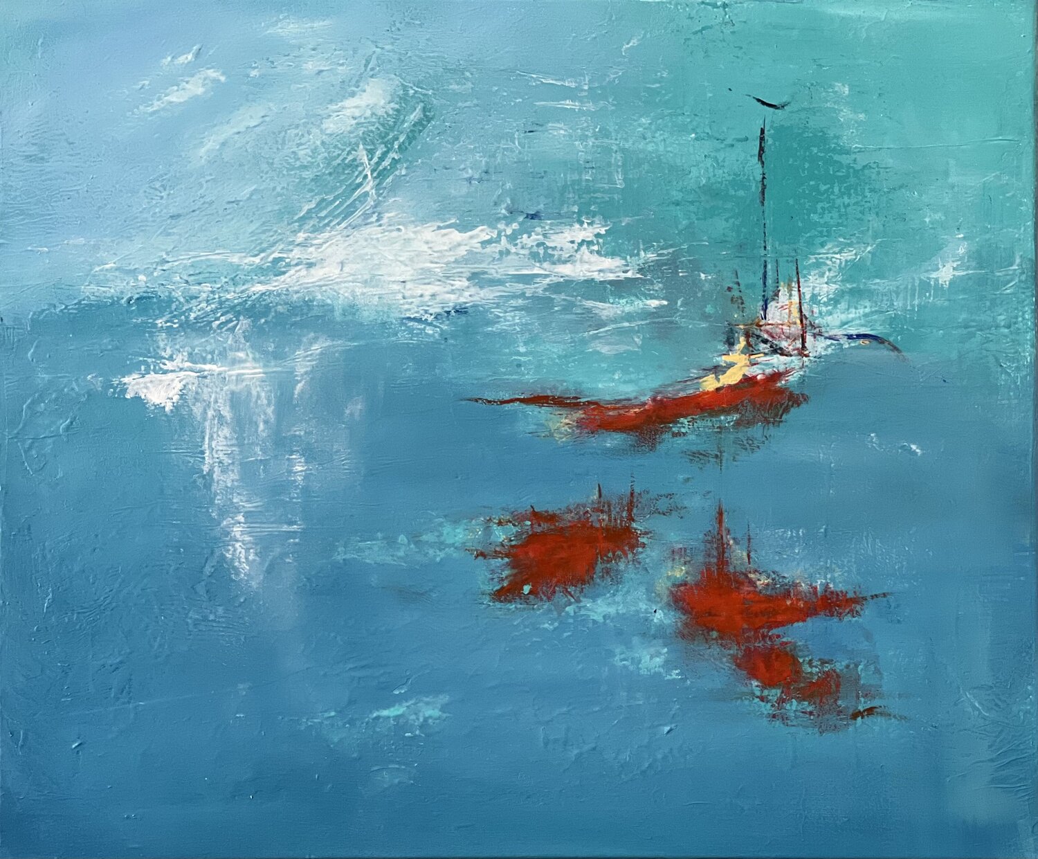 Blue Lagoon Sandrine Belmont Original painting for sale