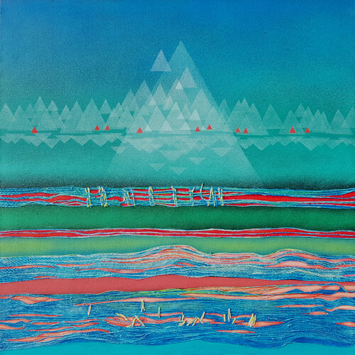 Une ville au loin by Jean-Roch Klethi, Painting for Sale on Select