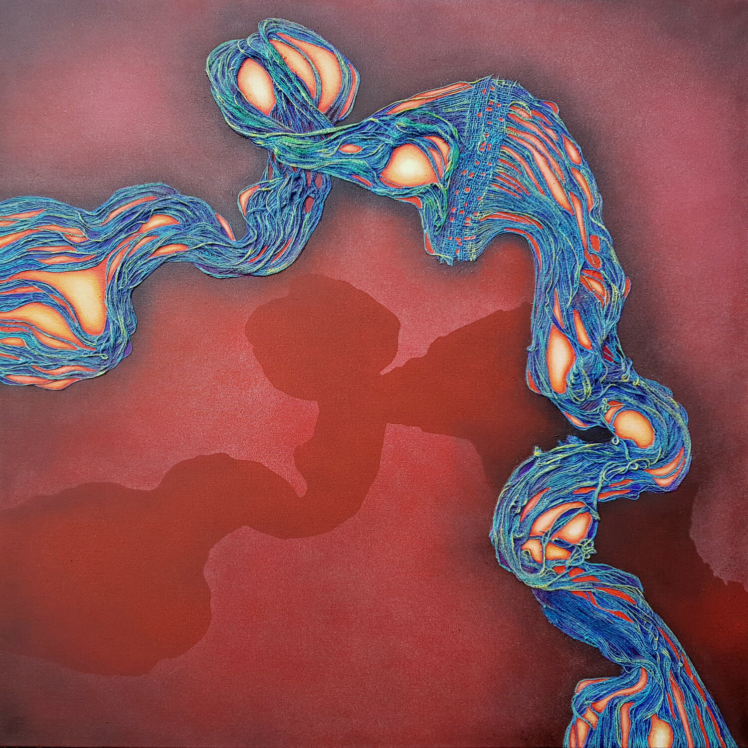 L'Oiseau de feu Jean-Roch Klethi Original painting for sale